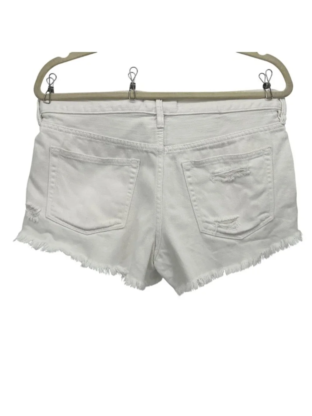 Free People We The Free Womens 27 Jean Shorts Cut Off Distressed Button Fly